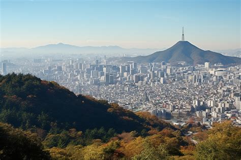 Seoul Mountain Seoul S Tourist Spot Background, Architecture, High ...