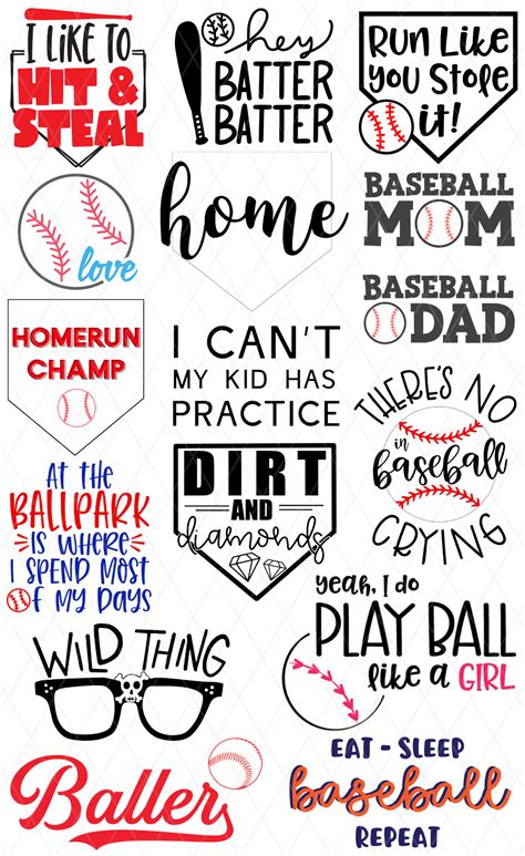 Free Baseball SVG Cut File Collection - Happy-Go-Lucky