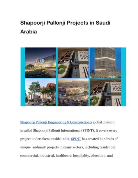 Shapoorji Pallonji Projects in Saudi Arabia