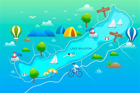 Free Vector | Gradient lake balaton map