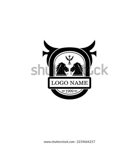 Horse Logo Image Black White Background Stock Vector (Royalty Free ...