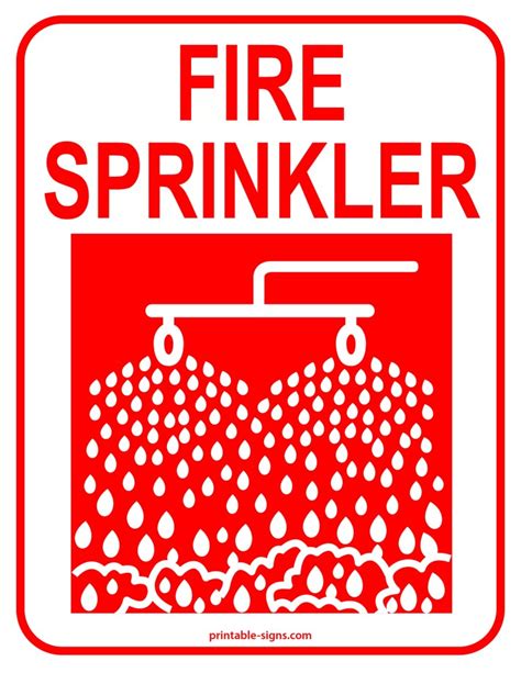 Fire Sprinkler Sign - Printable Signs