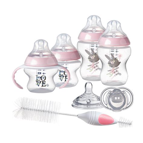 Tommee Tippee Closer to Nature, Newborn Baby Bottle Starter Set – Pink ...