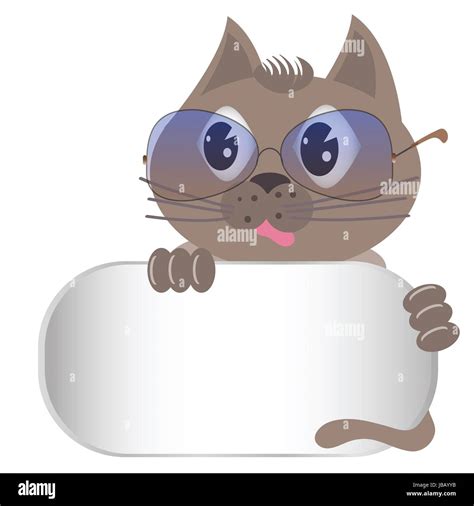 Cartoon Cat With Glasses High Resolution Stock Photography and Images - Alamy