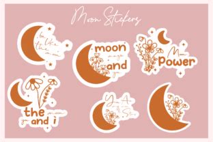 Moon Stickers Printable, Bundle Graphic by Ahargun Craft Design · Creative Fabrica