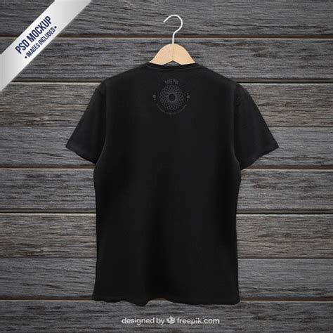 Black t-shirt back mockup PSD file | Free Download