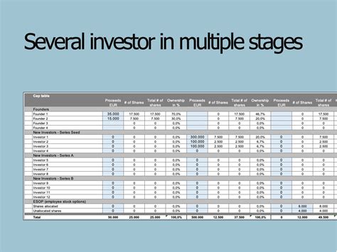 Cap Table | Capitalization Table | Investors Table | Excel Template - Eloquens