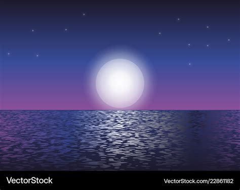 Moonlight at the ocean Royalty Free Vector Image