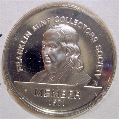 1971 Solid Silver Franklin Mint Membership Coin