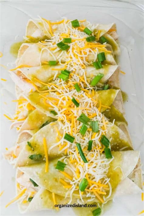 Easy Chili Verde Enchiladas - Organized Island