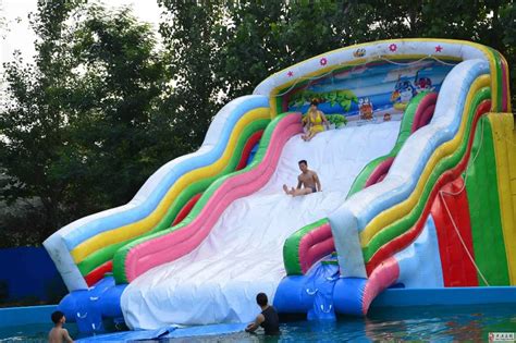 Factory direct inflatable castle slides Pool slide, large water park Large pool Ocean World ship ...