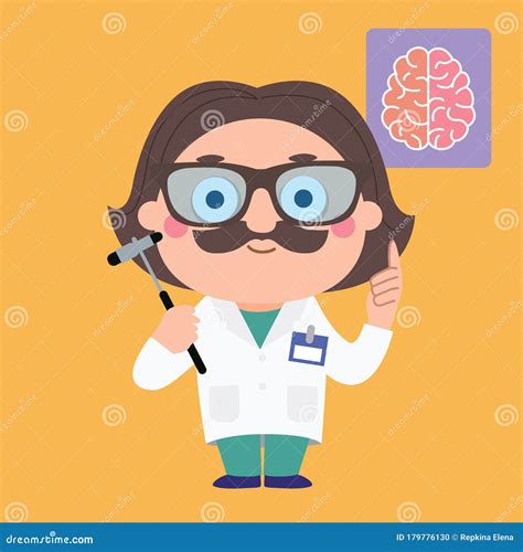 Doctor Neurologist Cartoon Character Stock Vector - Illustration of cute, profession: 179776130