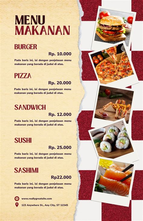 Download Template Desain Menu Makanan Khas Indonesia Merah, 49% OFF