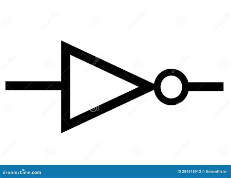 The Electrical Electronic Symbol Of The Inverter NOT Gate White Backdrop Royalty-Free Cartoon ...