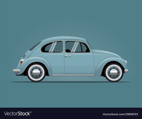 Vintage blue car Royalty Free Vector Image - VectorStock