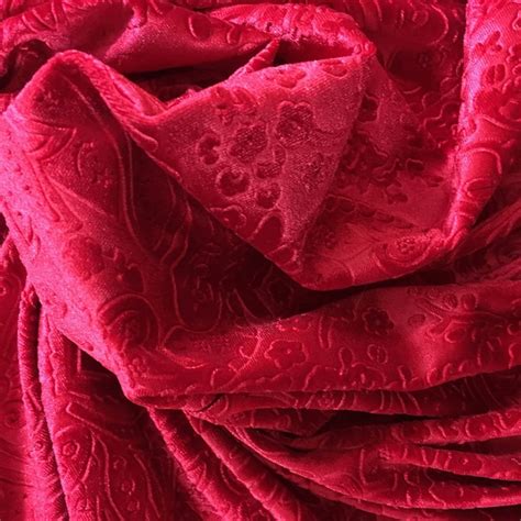 Red Velvet Fabric - Etsy