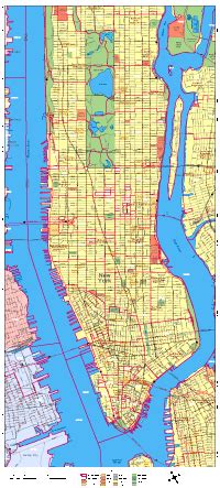 Editable Manhattan Street Map with Zip Codes - Illustrator / PDF ...