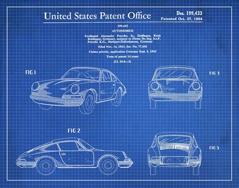 Porsche Blueprint Porsche Patent Print Porsche Wall Art - Etsy Canada