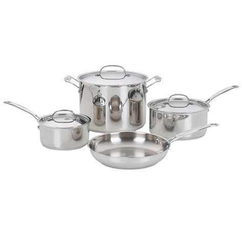 Cuisinart Chef's Classic 7-Piece Stainless Steel Cookware Set with Lids ...