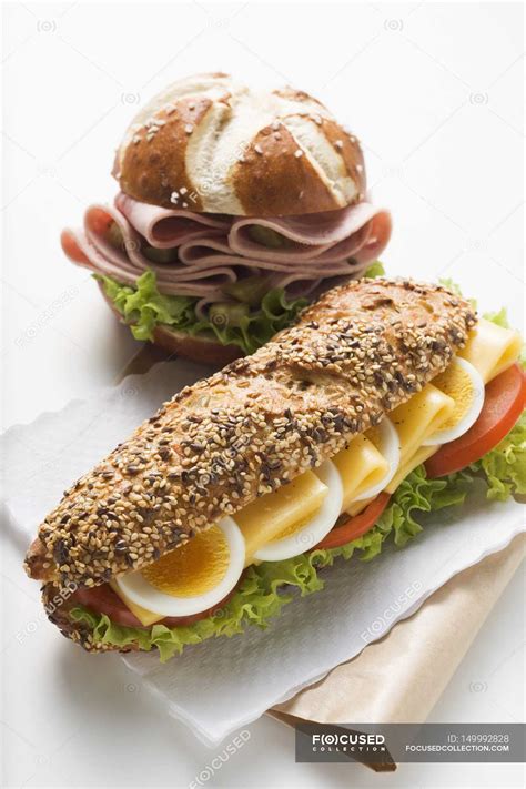 Cheese sandwich and sausage — taste, organic - Stock Photo | #149992828