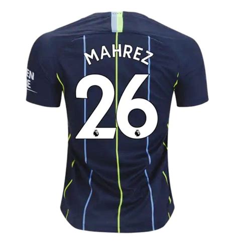 Riyad Mahrez #26 Manchester City Away jersey 2018-19 Navy -free shipping