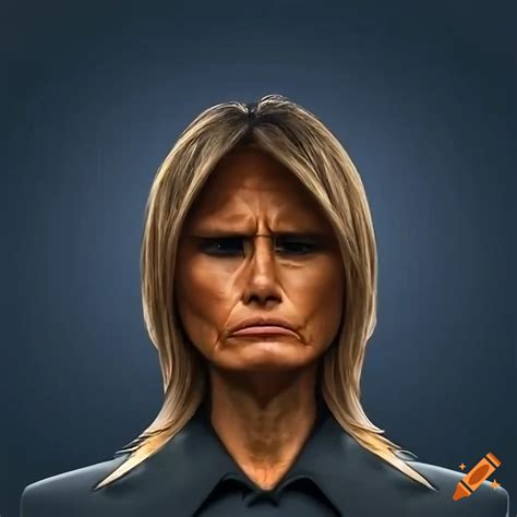 Portrait of melania trump with angry expression on Craiyon