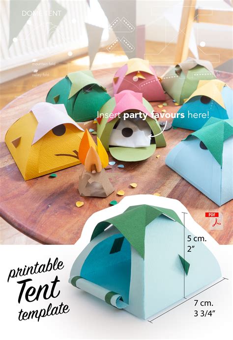 Miniature Paper Tent Digital Template Dome Tent Craft Camping | Etsy in 2021 | Tent craft ...