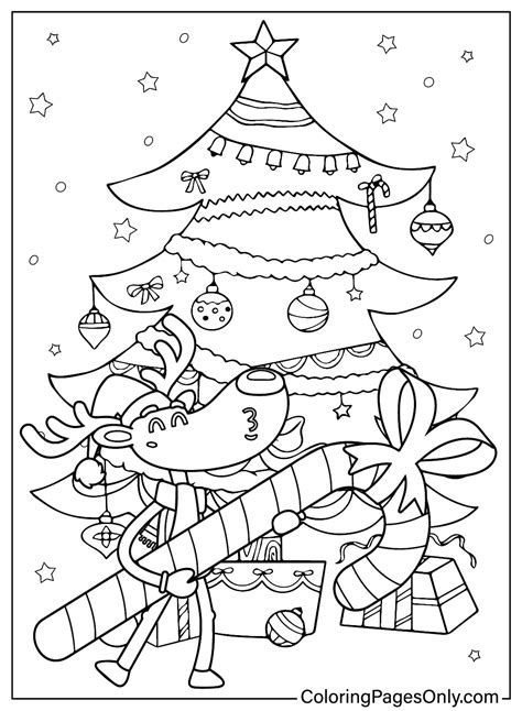 Christmas Candy Cane Coloring Page Free - Free Printable Coloring Pages