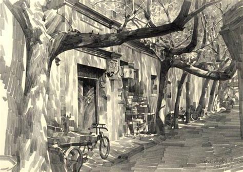 Pencil Sketching: Old Beijing Hutong, Kuang Han's Pencil Sketching ...