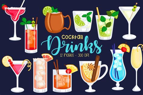 Cocktail Drinks Clipart - Food and Beverage Clip Art