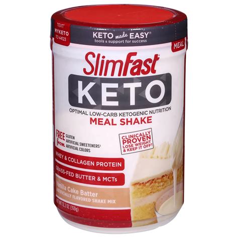 SlimFast Keto Meal Shake Mix - Vanilla Cake Batter - Shop Diet & fitness at H-E-B