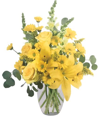 Yellow Frenzy Vase Arrangement | Just Because | Flower Shop Network