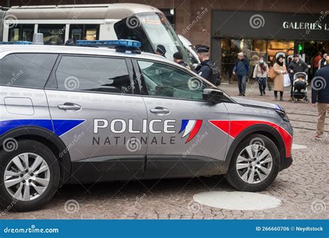 Closeup of French National Police Car Parked in the Street Editorial ...