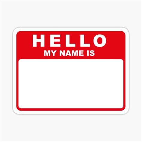 "Hello My Name Is (red)" Sticker for Sale by conform | Redbubble