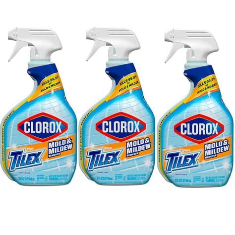 Clorox Tilex 32 oz. Mold and Mildew Remover and Stain Cleaner Spray with Bleach (3-Pack) C ...