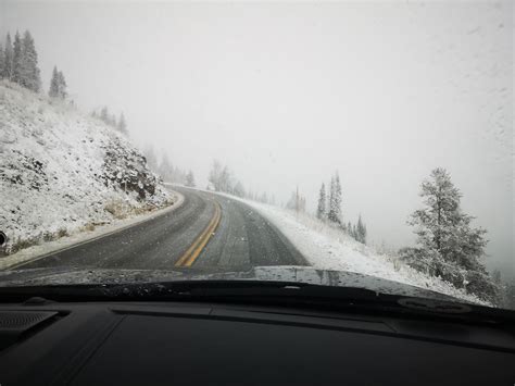 Snow in Yellowstone today, taken between Artist Point and Northeast ...