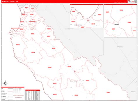 Wall Maps of Monterey County California - marketmaps.com