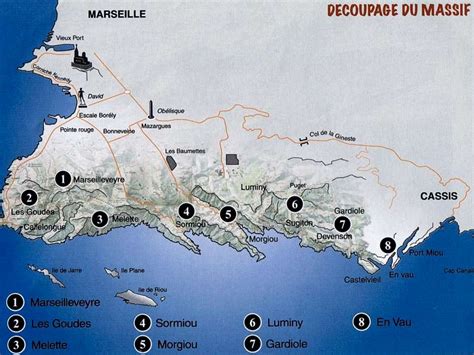 Map of Les Calanques : Photos, Diagrams & Topos : SummitPost