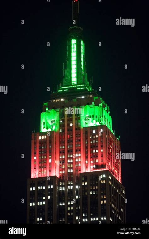 Christmas Lights on the Empire State Building in New York City New York ...