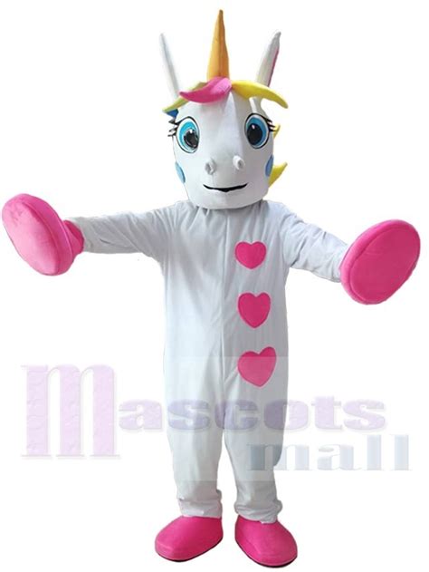 White Unicorn Mascot Costume For Adults Mascot Heads