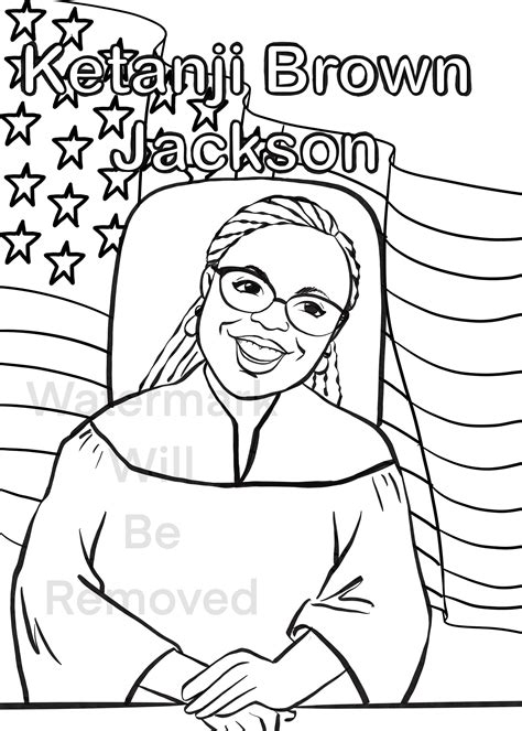 Ketanji Brown Jackson Supreme Court Justice Coloring Page for Kids ...