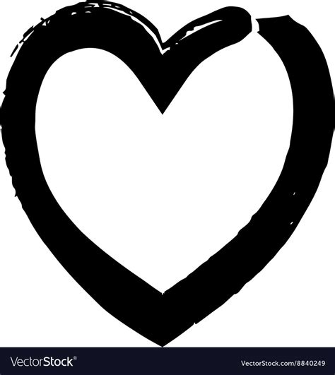 Heart shape symbol love black vector by olegkozyrev - Image #8840249 - VectorStock