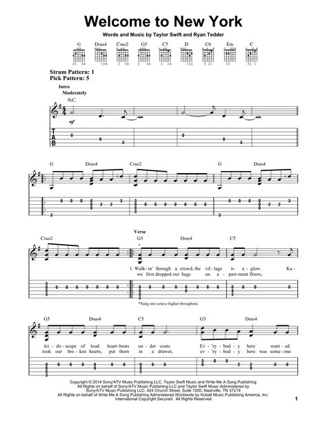 Welcome To New York by Taylor Swift - Easy Guitar Tab - Guitar Instructor