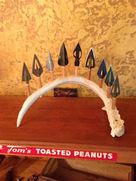 Made from a shed antler to display my old broadheads. | Shed antlers, Deer antler crafts, Antler ...