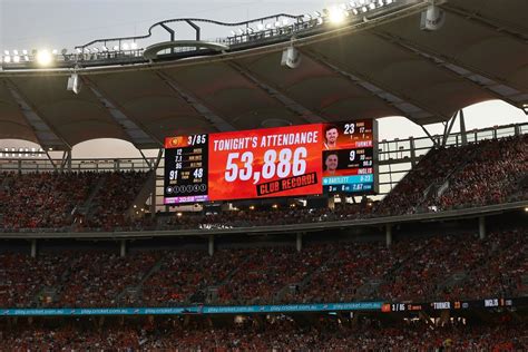 53,886 turned up at the Perth Stadium, the most at the ground for a ...