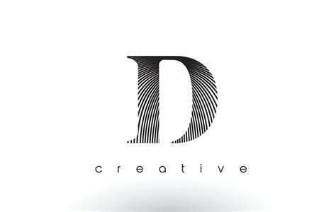 D Logo Design With Multiple Lines and Black and White Colors. 4912847 Vector Art at Vecteezy