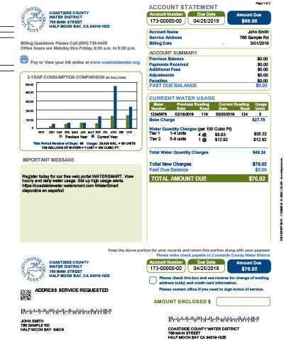 Understanding Your Water Bill - Coastside County Water District