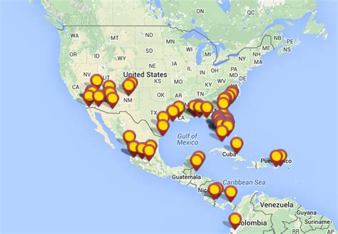 Best Map of Popular Canadian Snowbird Destinations