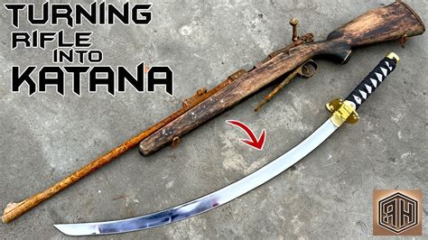 Rusted RIFLE Forged into a Beautiful KATANA - YouTube