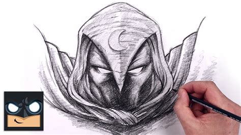 How To Draw Moon Knight | YouTube Studio Sketch Tutorial